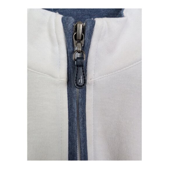 johnnie-O Sully Quarter Zip Pullover in White, Size Large - Picture 6 of 13